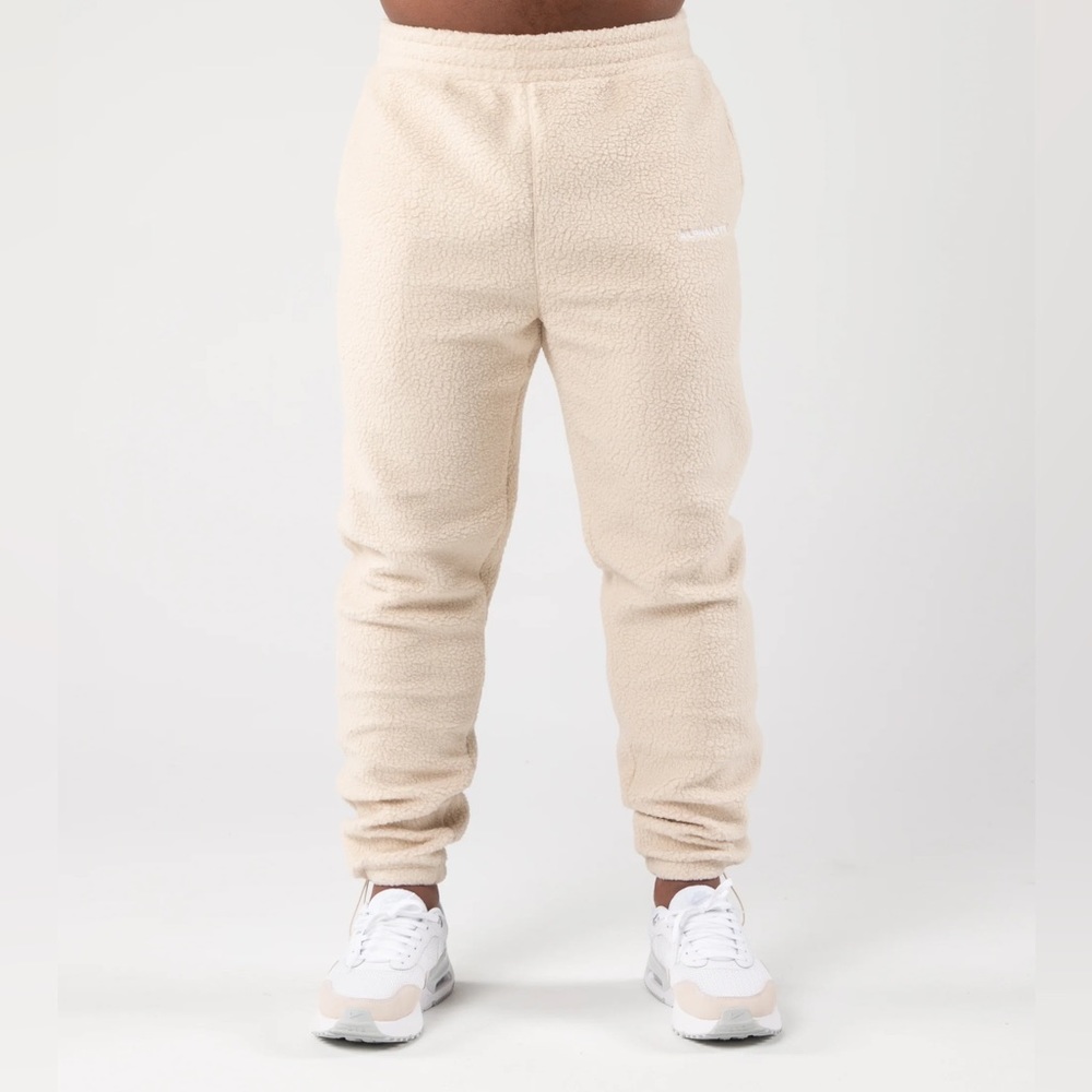 NWT New Alphalete King Jogger Unisex Textured Plush Jogger Medium M Vanilla